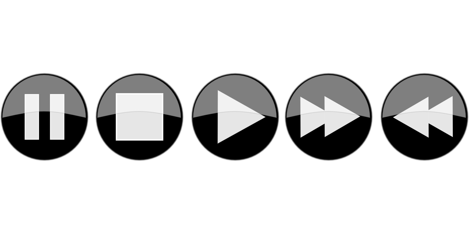 1920x960 Media Player Pause, Fast Forward, Backward Button Icon Vector