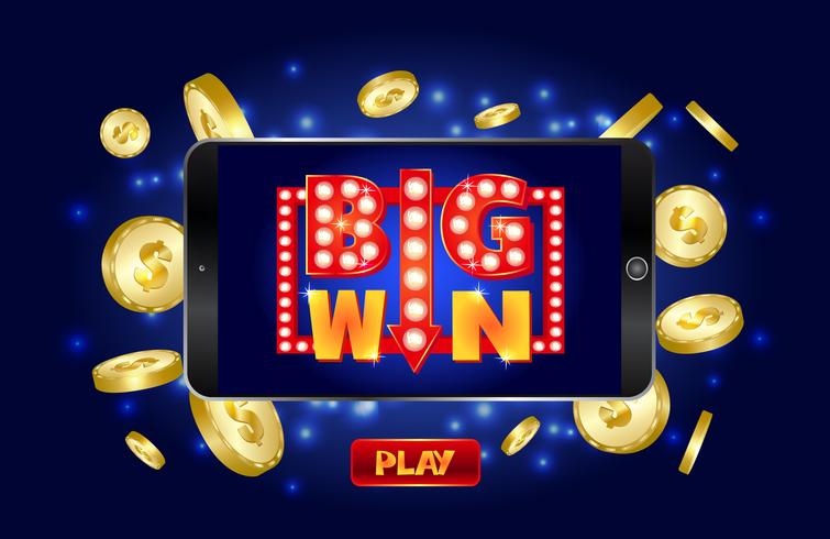 755x490 Online Casino Marketing Banner, Tap To Play Button Vector