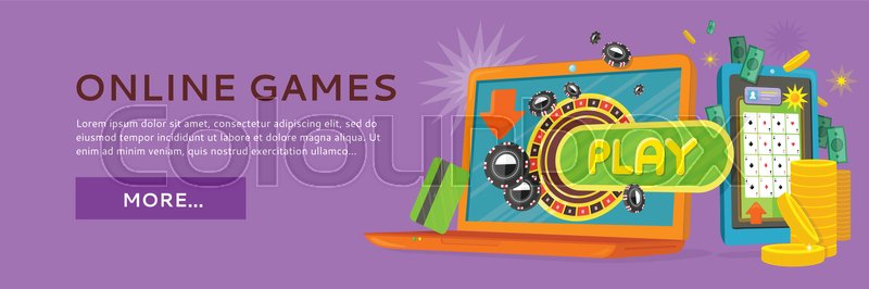800x266 Online Games Web Banner Isolated On Stock Vector Colourbox