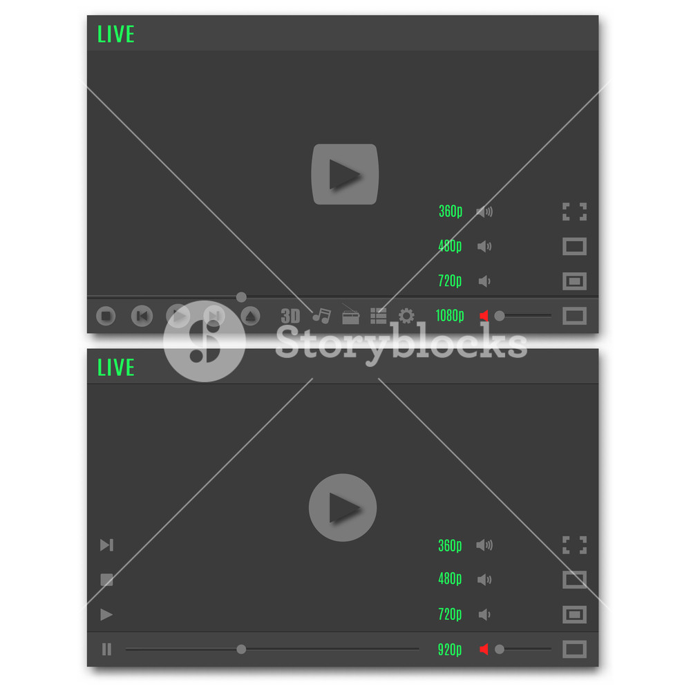 1000x1000 Template Video Player With Icons Play Online Video, Music