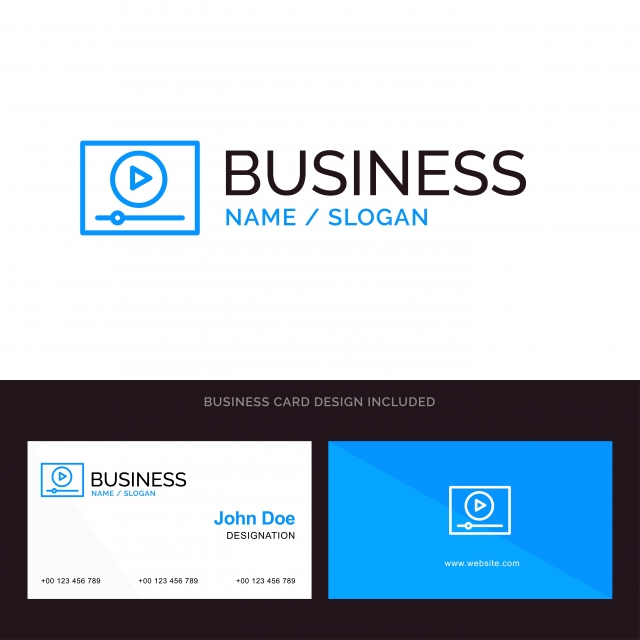 640x640 Video Play Online Marketing Blue Business Logo And Business C, App