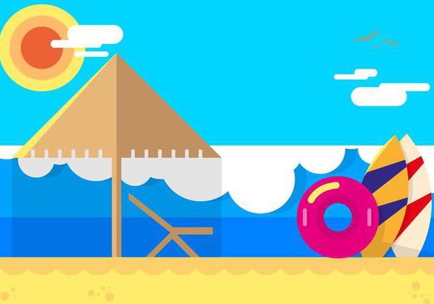 632x443 Playa Beach Flat Illustration Free Vector Download Cannypic