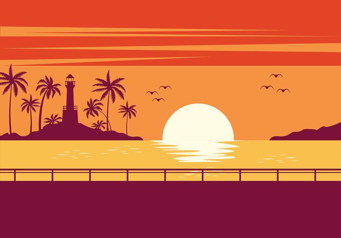700x490 Playa Sunset Vector