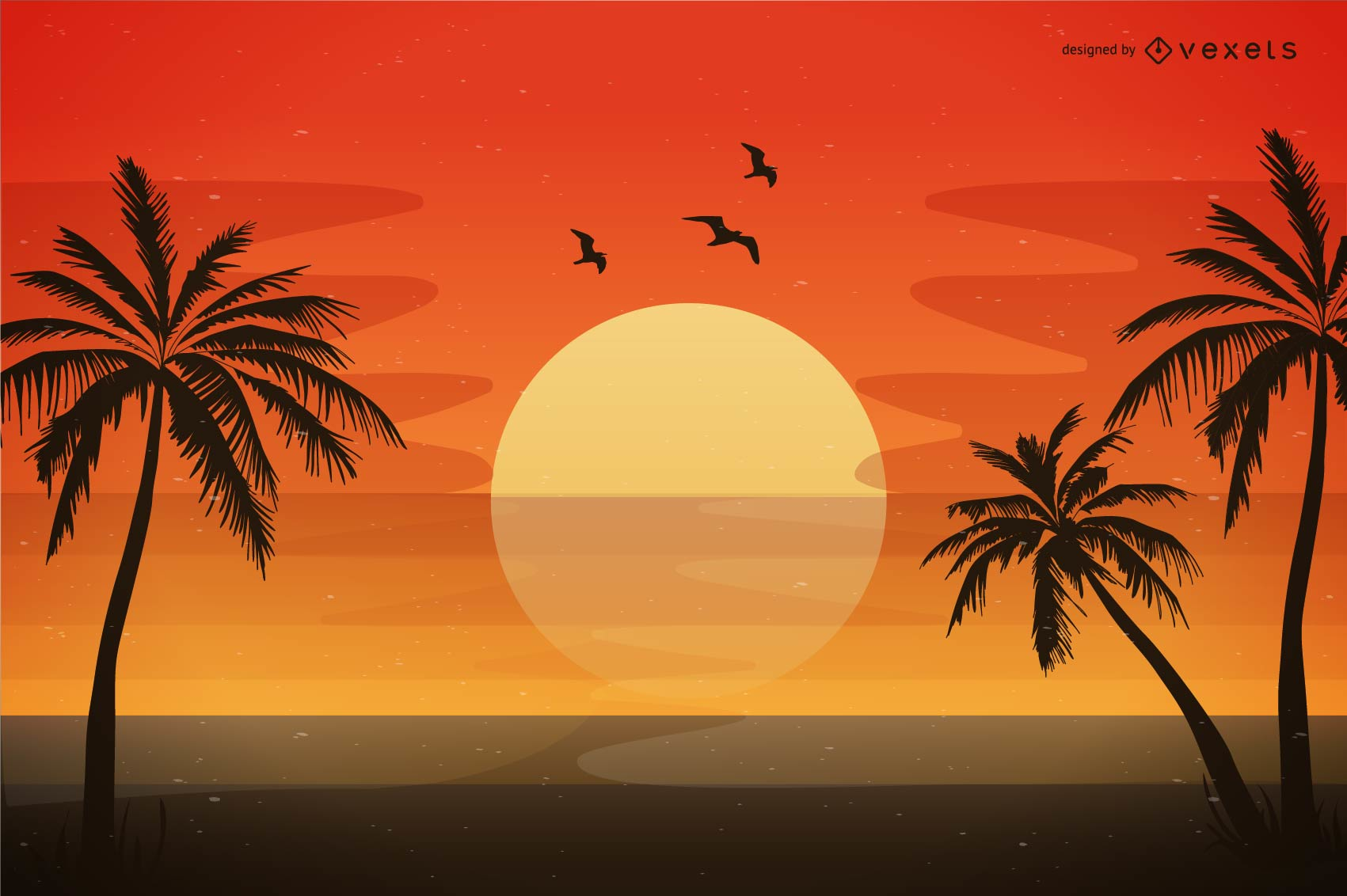 1701x1132 Vector Evening Beach