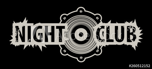 500x228 Vector Logo For A Night Club With Speaker On The Black Background