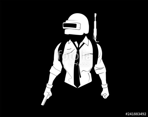 500x398 Pubg Player Black And White Illustration Player