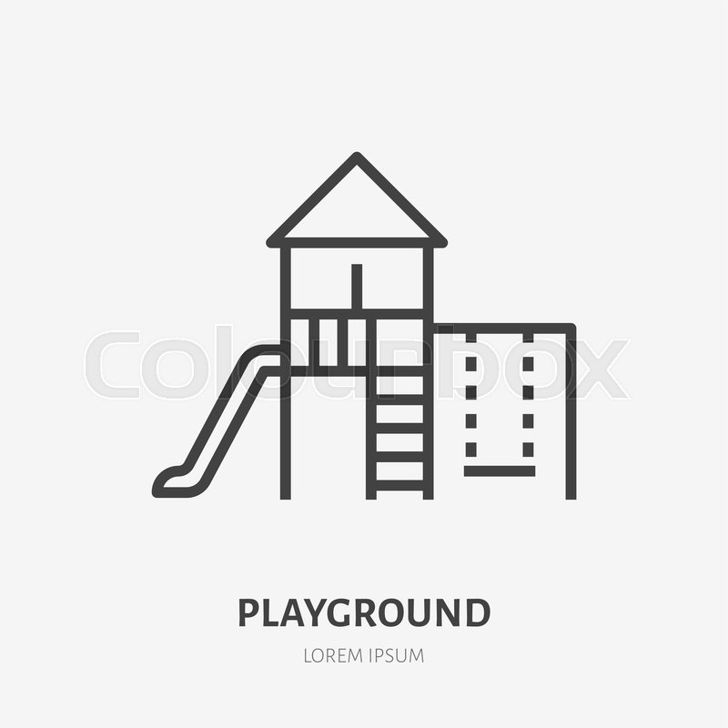 800x800 Kids Playground Flat Line Icon Vector Stock Vector Colourbox