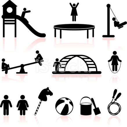 438x440 Playground Black And White Royalty Free Vector Icon Set Stock