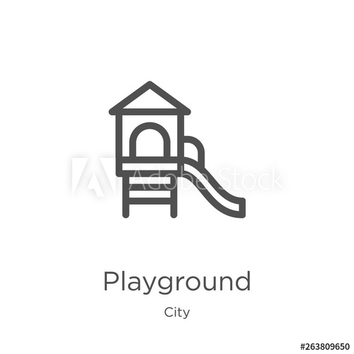 500x500 Playground Icon Vector From City Collection Thin Line Playground