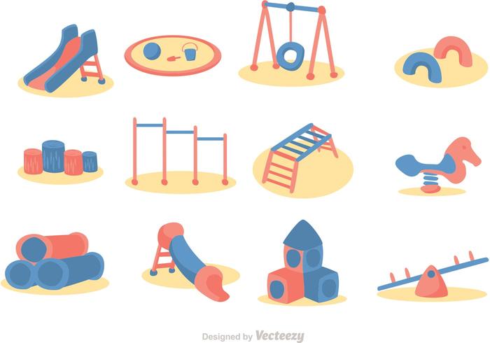 700x490 Cartoon Playground Icon Vector Pack
