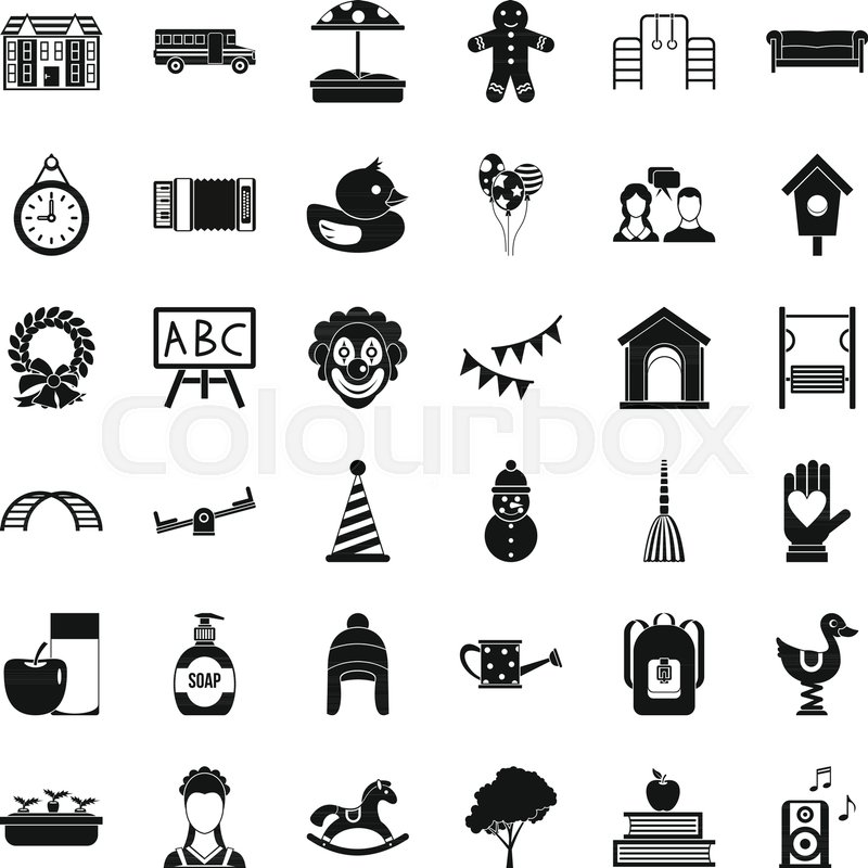800x800 Children Playground Icons Set Simple Stock Vector Colourbox