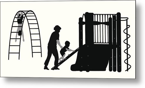 492x300 Playground Vector Silhouette Metal Print