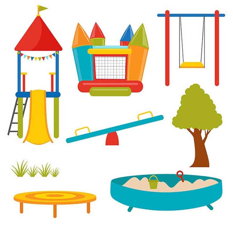 794x794 Cute Playground Vector Digital Clipart Instant Download Etsy