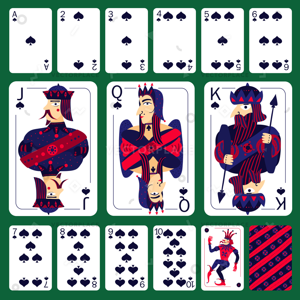 Poker Playing Spade Cards Suit Set Vector Illustration 1000x1000 Poker Playing Spade Cards Suit Set Vector Illustration