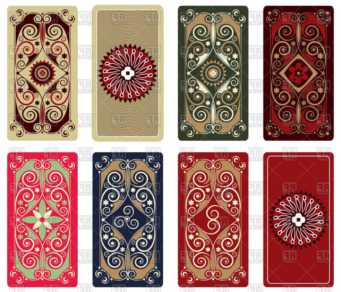 Tarot Cards Ornament Playing Cards Back Design Vector Clipart 1440x1234 Tarot Cards Ornament Playing Cards Back Design Vector Clipart