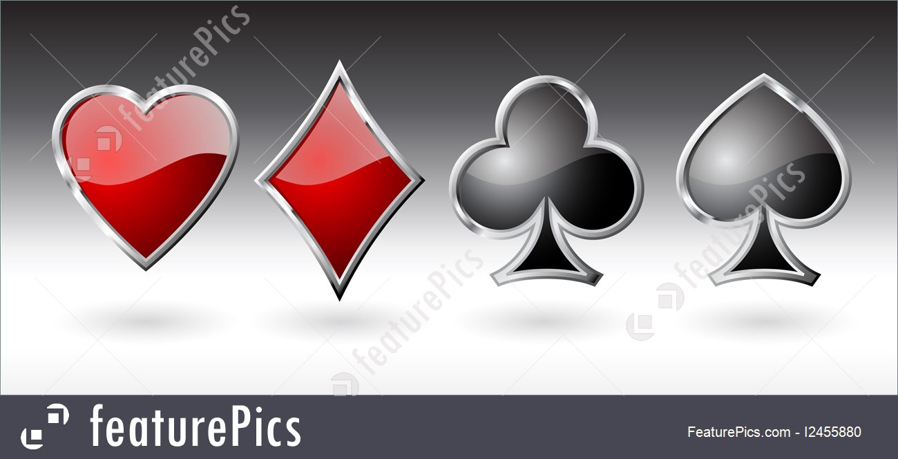 1300x664 Playing Card Icons Illustration