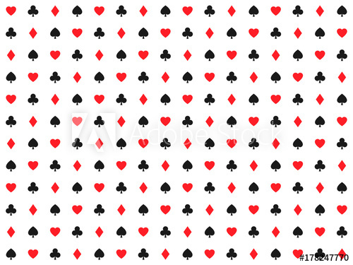 500x375 Playing Card Signs Seamless Pattern, Casino Background, Hearts