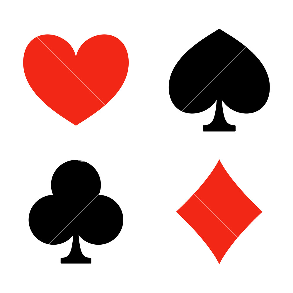 1000x1000 Playing Card Suits Game Casino Icons Heart, Diamond, Club