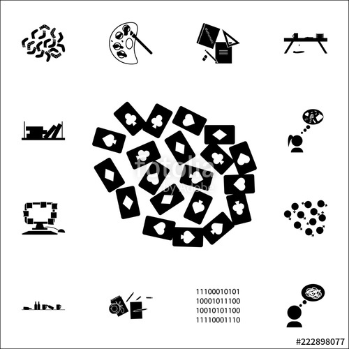 500x500 Scattered Playing Cards Icon Chaos Icons Universal Set For Web