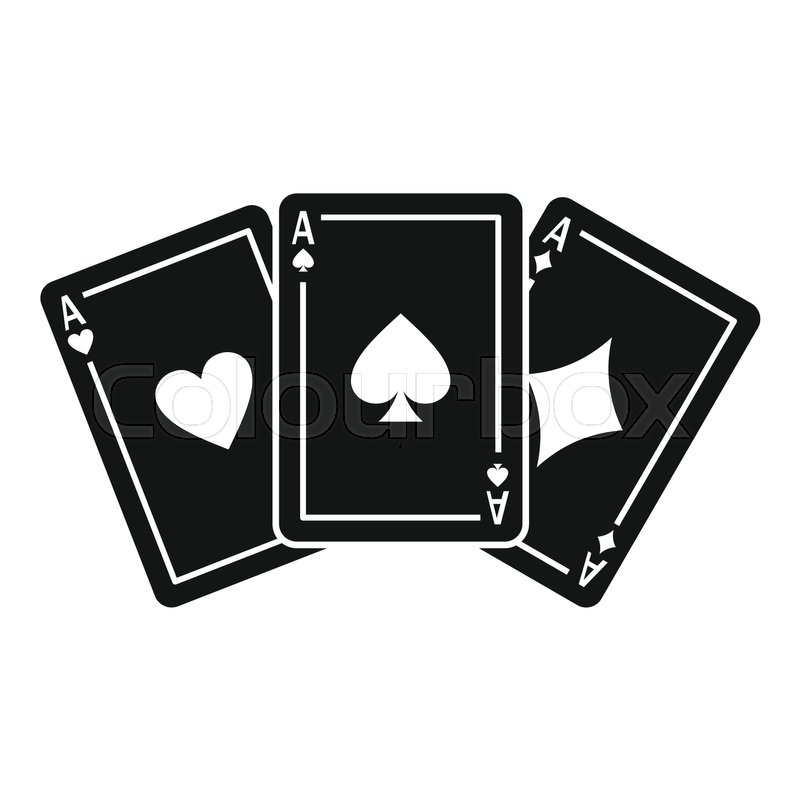 800x800 Three Aces Playing Cards Icon Simple Stock Vector Colourbox