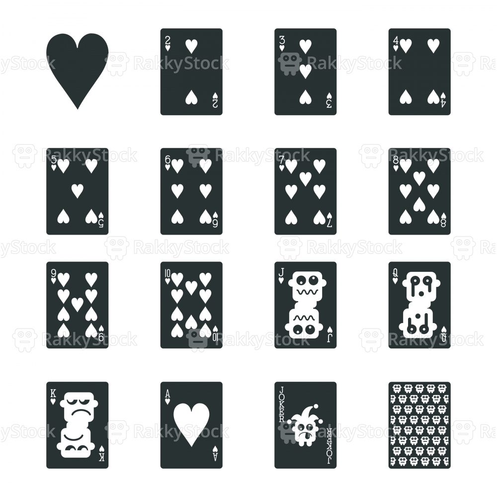 Heart Suit Playing Card Silhouette Icons Vector Rakkystock 1000x1000 Heart Suit Playing Card Silhouette Icons Vector Rakkystock
