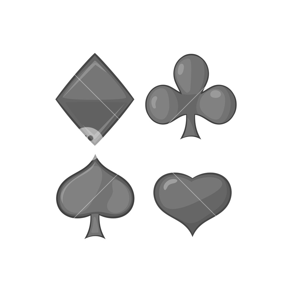 Playing Card Suit Icon In Black Monochrome Style On A White 1000x1000 Playing Card Suit Icon In Black Monochrome Style On A White