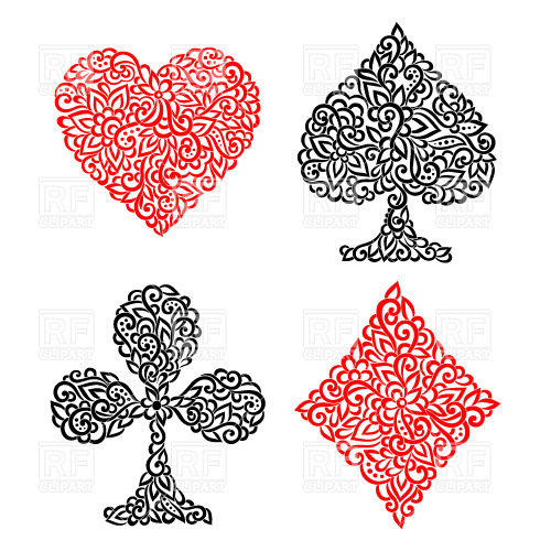 Playing Card Suits Made Of Floral Ornament Vector Image Of Signs 500x500 Playing Card Suits Made Of Floral Ornament Vector Image Of Signs