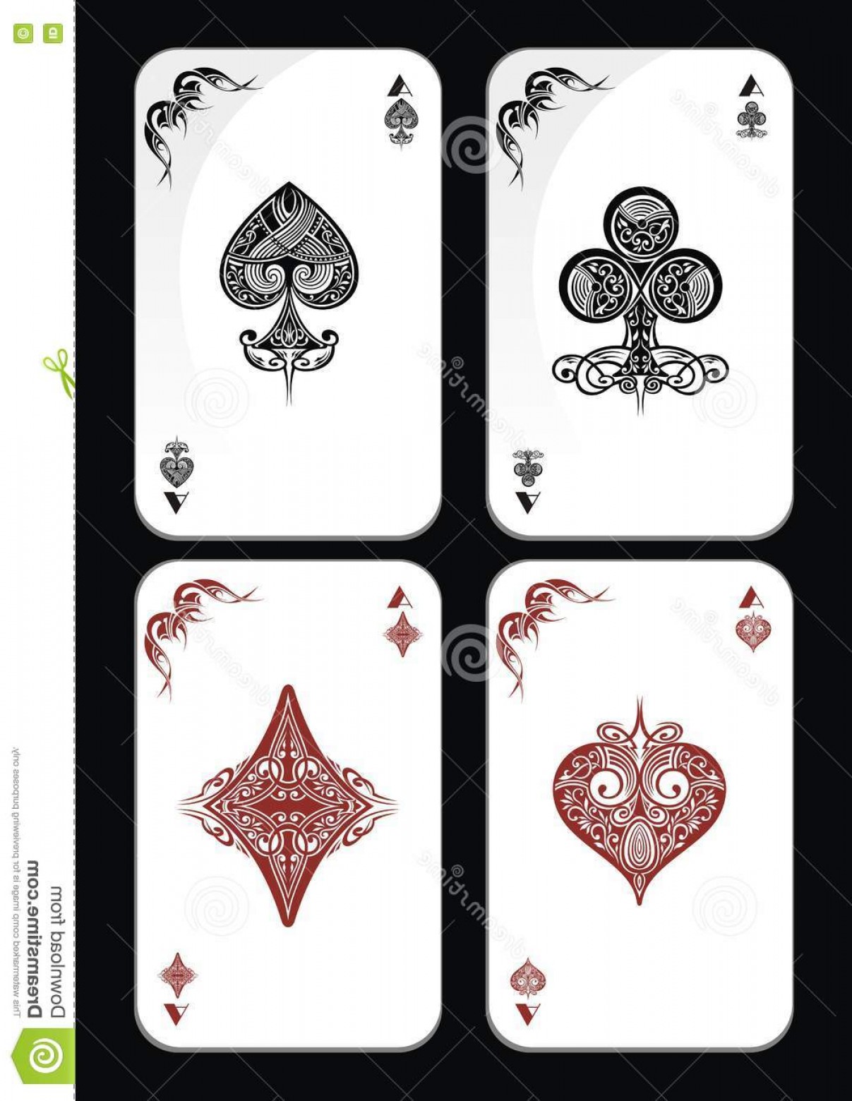 Stock Illustration Set Ornate Playing Card Suits Vector Format 1207x1560 Stock Illustration Set Ornate Playing Card Suits Vector Format