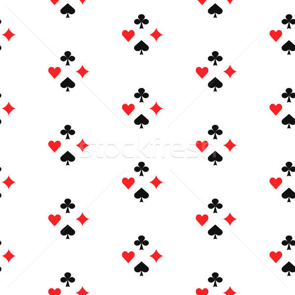 600x600 Playing Card Suits Seamless Pattern Vector Illustration