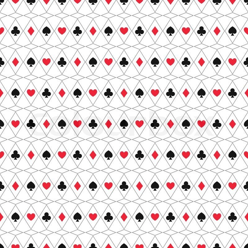 800x800 Seamless Background Of Card Suits, Hearts, Spades, Clubs, Diamonds