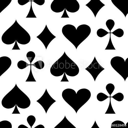 500x500 Casino Gambling Theme Seamless Pattern With Playing Card Suits
