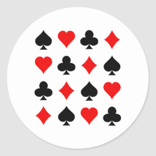 307x307 Clubs Diamonds Hearts Spades Stickers Zazzle