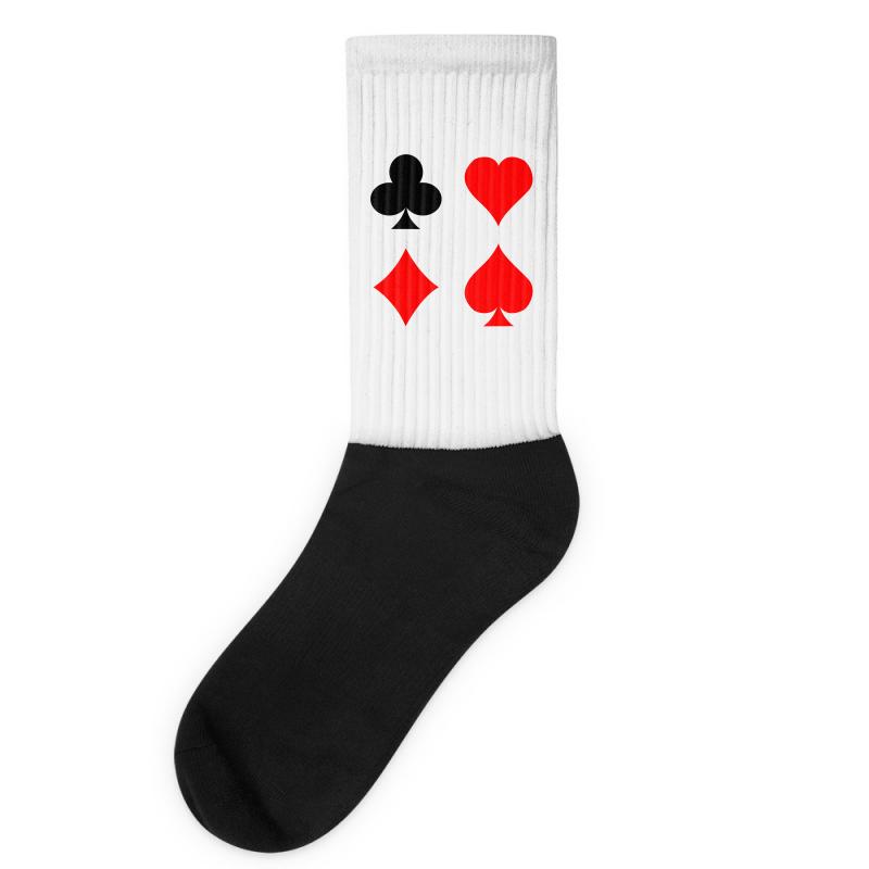 800x800 Custom Blackjack Poker Card Suits Vector Art Socks