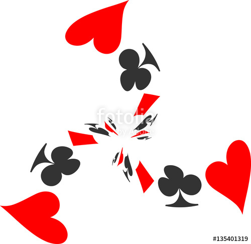 500x486 Colored Card Suit Icon Vector, Playing Cards Symbols Vector, Set