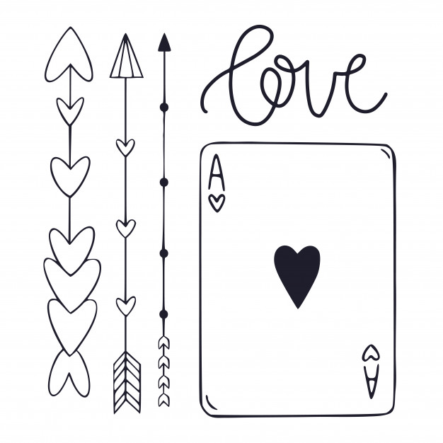 626x626 Graphic Vector Symbols With Arrows And Playing Card Vector