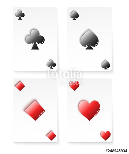 419x500 Playing Card Suits Set Four Card With Symbols Vector