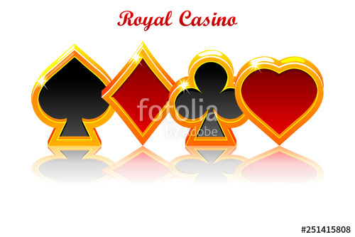 500x333 Playing Card Symbols And Reflection Objects On White Background