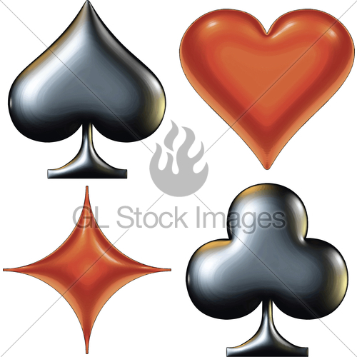 500x500 Playing Card Symbols Gl Stock Images