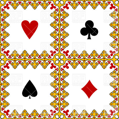 453x453 Playing Card Symbols Frame Vector Image Of Signs, Symbols, Maps