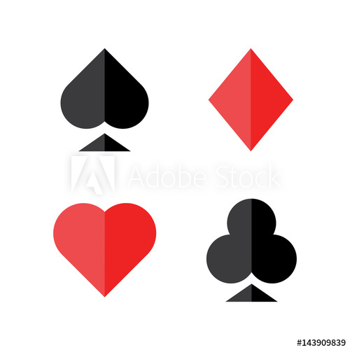 500x500 Set Of Vector Playing Card Symbols, Vector Illustration, Flat