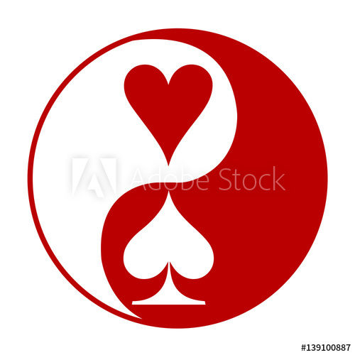 500x500 Yin Yang Suit Card Suit Icon Vector, Playing Cards Symbols Vector