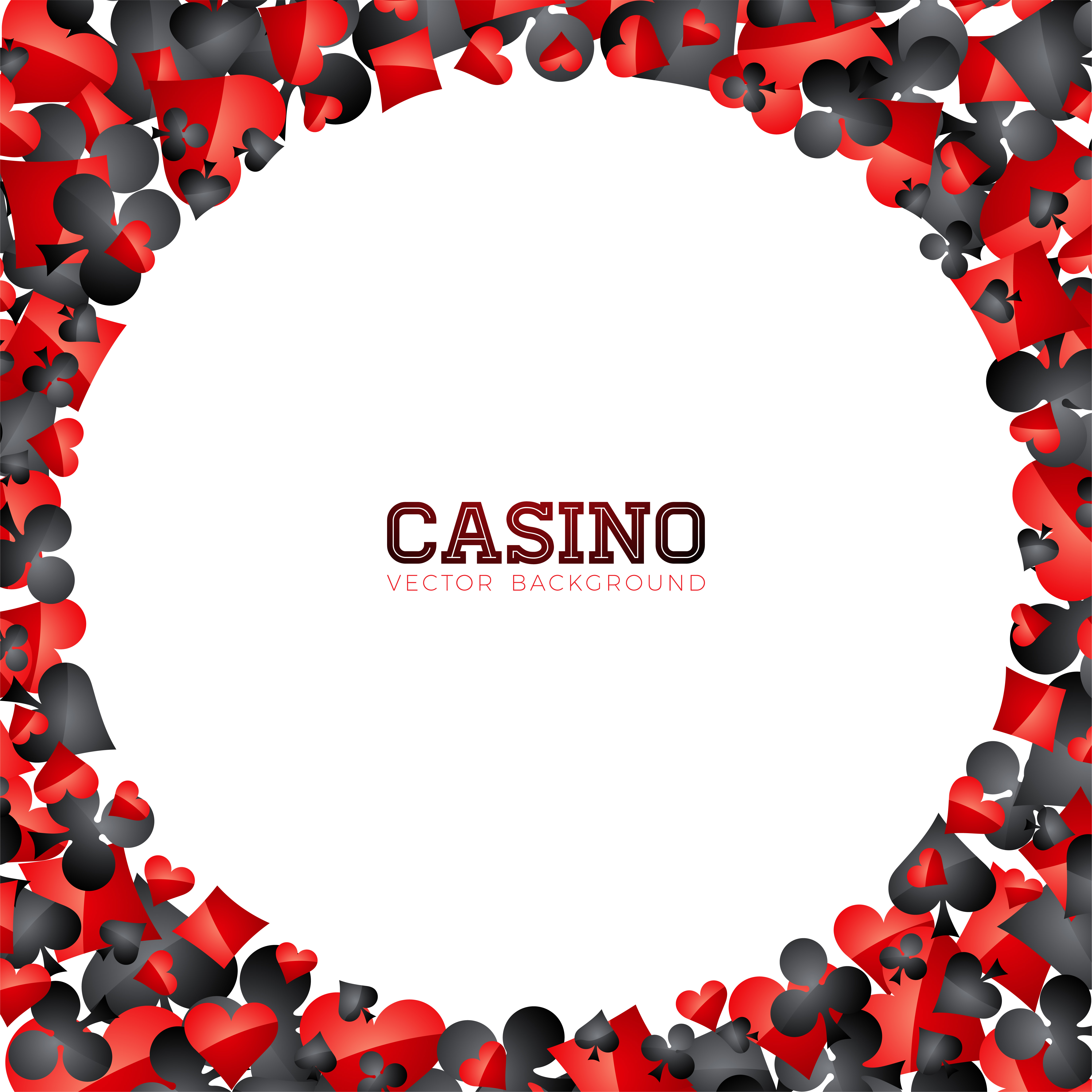 5490x5489 Casino Playing Card Symbols On White Background Vector Gambling