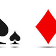 180x180 Colored Card Suit Icon Vector, Playing Cards Symbols