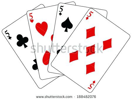 450x340 Playing Card Numbers Poker Hands Of Four Playing Cards With Number