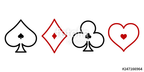 500x250 Suit Deck Of Playing Cards On White Background Vector