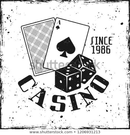 450x470 Casino And Poker Gambling Emblem With Playing Cards And Dice