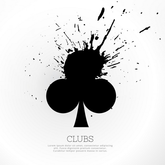 626x626 Clover Made Of Ink Playing Card Background Vector Free Download