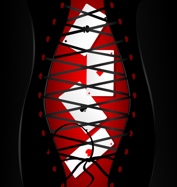 600x632 Corset With Playing Cards Background Vector Free Download
