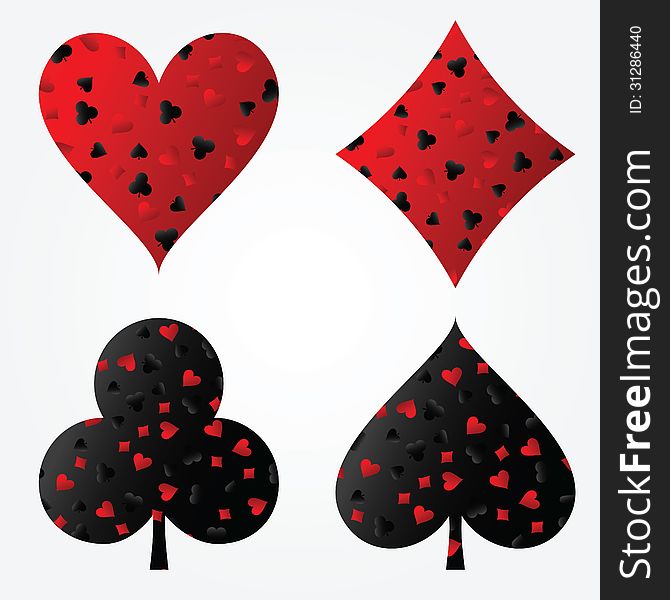 670x600 Playing Cards Suits Filled With Suits Vector