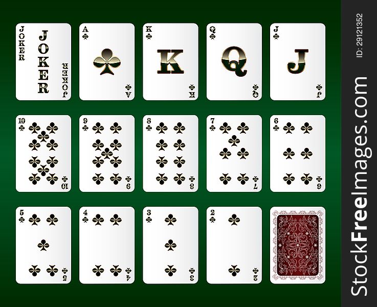 737x600 Playing Cards Vector All The Clubs